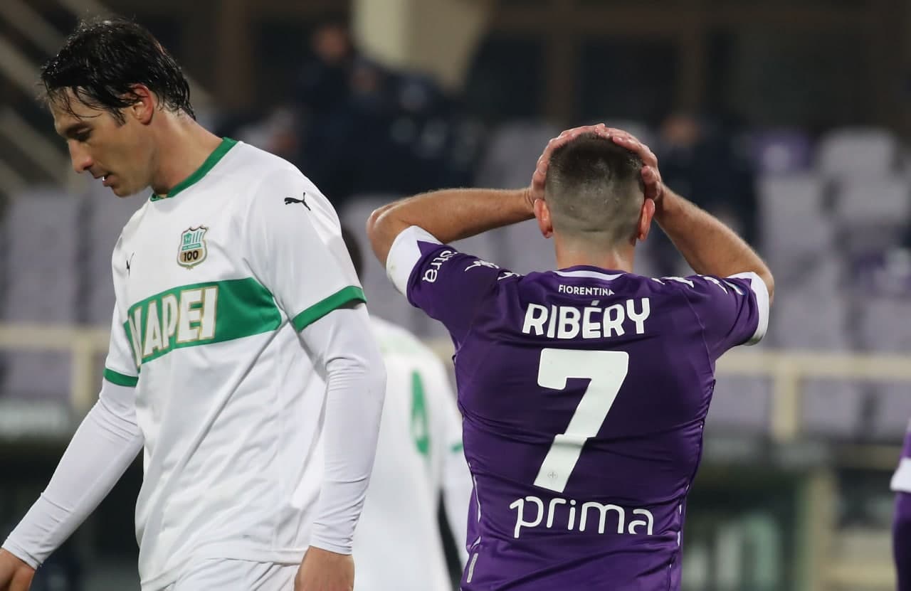 Fiorentina-Sassuolo finisce 1-1. All'82' Ribery vicino al gol, ha seminato il panico nell'area neroverde