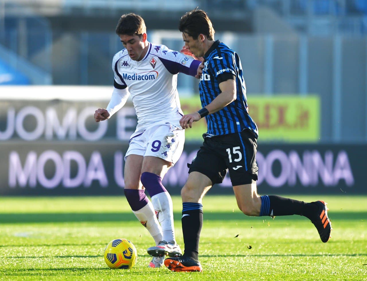 Al 63' Atalanta-Fiorentina sul 3-0 al Gewiss Stadium. Calcio d'angolo e gol di Toloi