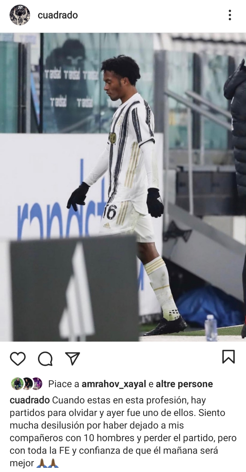 Per Cuadrado è un incubo: "Una partita che vorrei dimenticare, deluso dalla sconfitta e dalla squadra in dieci"
