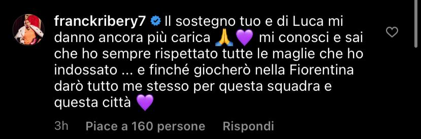 (FOTO) Ribery risponde a Frey: "Fino a che sarò alla Fiorentina darò tutto per la squadra e la città"