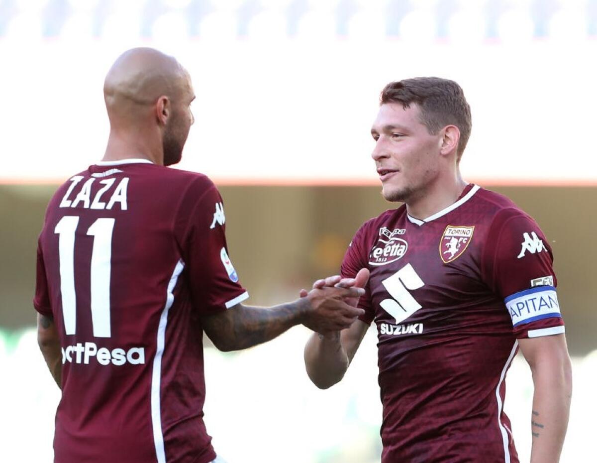 Form.ufficiale Torino: c'è Buongiorno in difesa. Fuori Verdi, confermata la coppia Zaza-Belotti - VERONA, ITALY - SEPTEMBER 30:  Simone Zaza (L) and Andrea Belotti (R) of Torino FC celebrate a victory at the end of the Serie A match between Chievo Verona and Torino FC at Stadio Marc'Antonio Bentegodi on September 30, 2018 in Verona, Italy.  (Phot