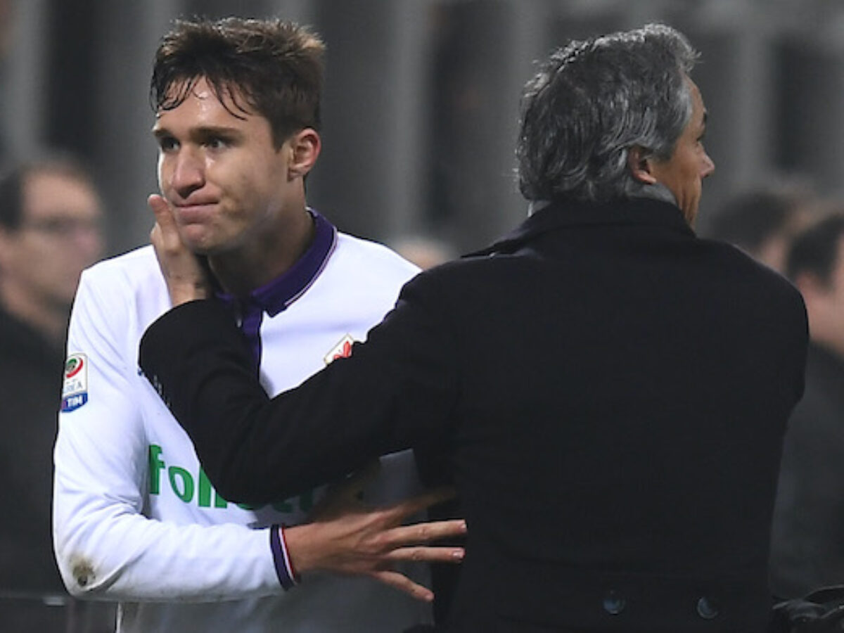 Mg Milano 19/02/2017 - campionato di calcio serie A / Milan-Fiorentina / foto Matteo Gribaudi/Image Sportnella foto: Federico Chiesa-Paulo Sousa