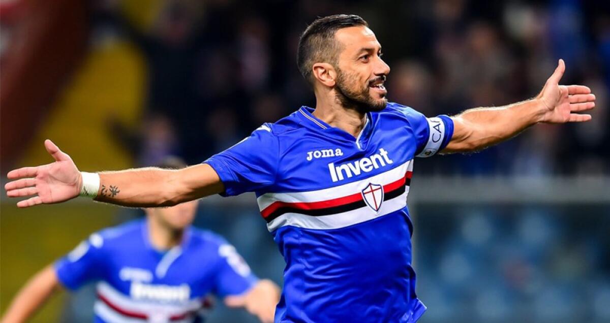 Al 71' Sampdoria in vantaggio a Genova contro la Fiorentina. In gol Quagliarella - 