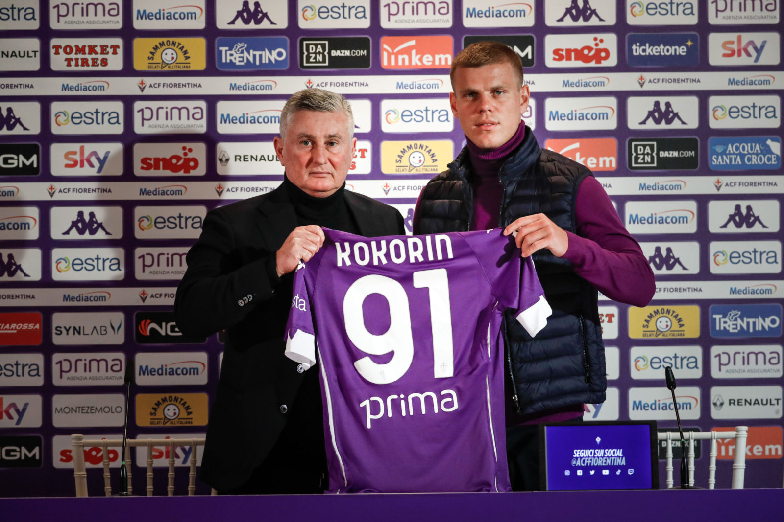 Firenze, conferenza stampa di presentazione di Aleksandr Kokorin 2021 01 27 © Lorenzo Berti/Massimo Sestini