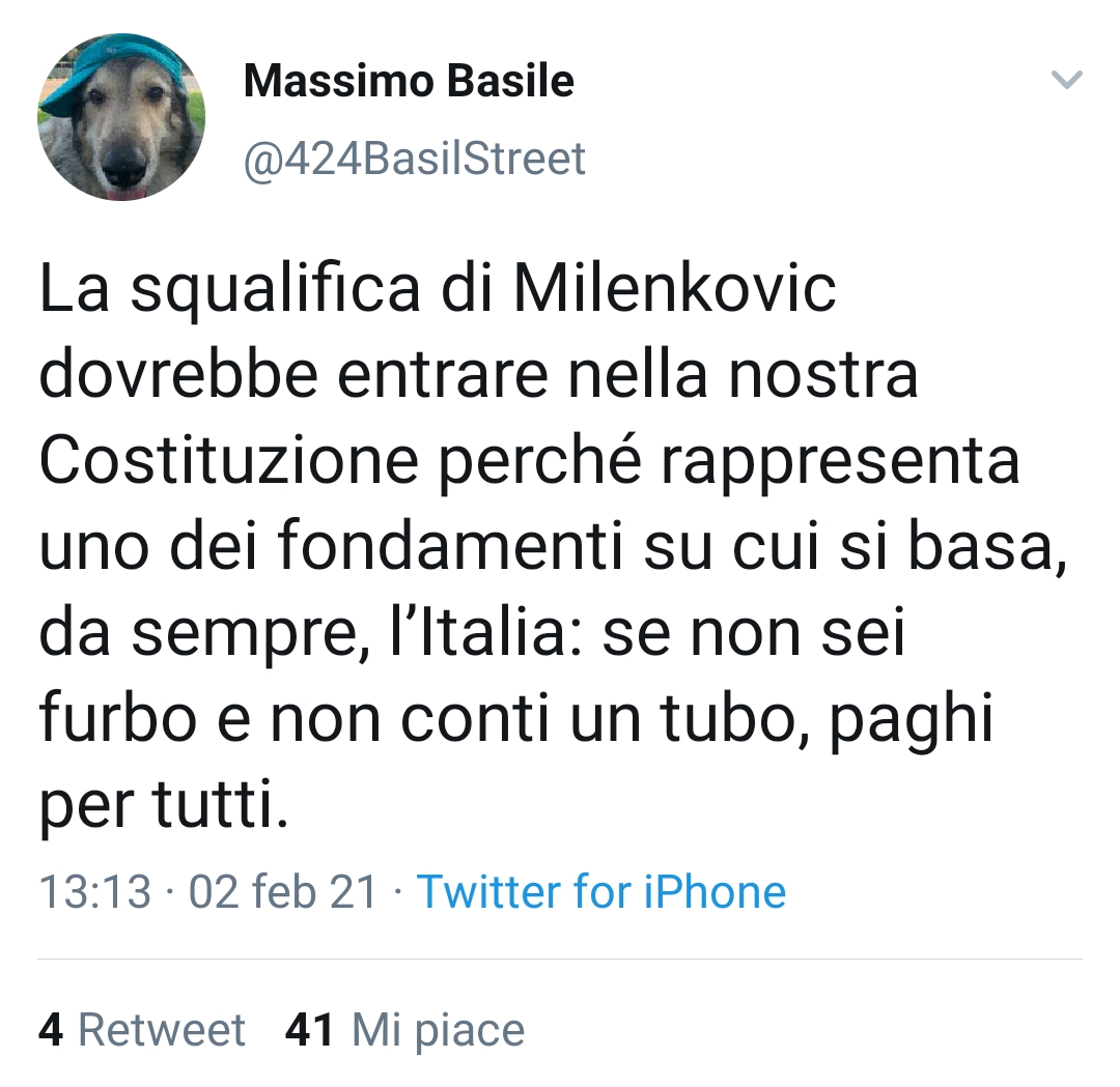 Basile: "La squalifica di Milenkovic? Se non sei furbo, paghi per tutti"