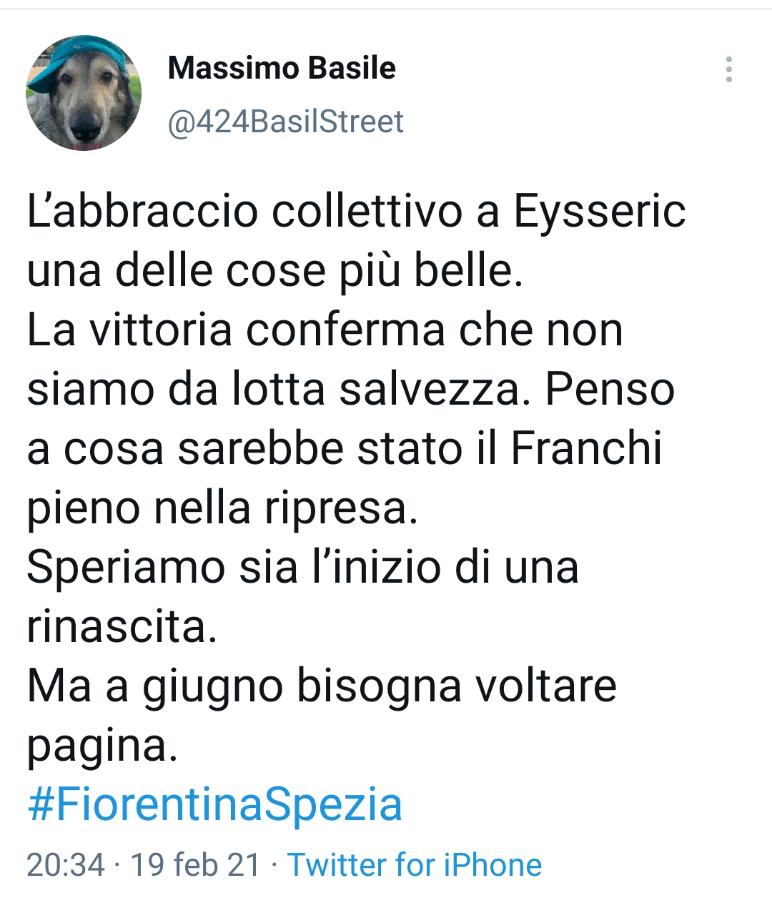 Basile: "L'abbraccio collettivo a Eysseric è una delle cose più belle"