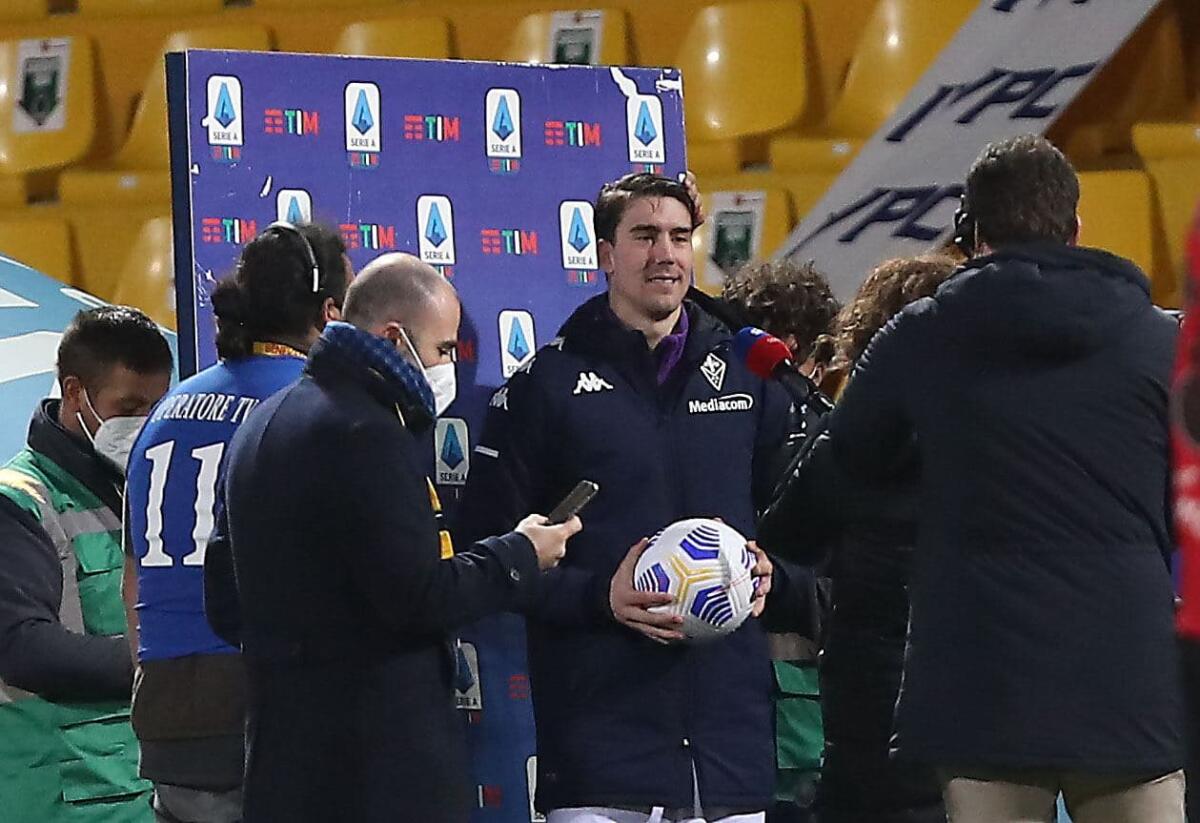 Vlahovic scrive: "Grazie Prandelli per tutto quello che hai fatto per me, non lo dimenticherò mai" - Foto di proprietà di ACF Fiorentina. Riproduzione vietata ©