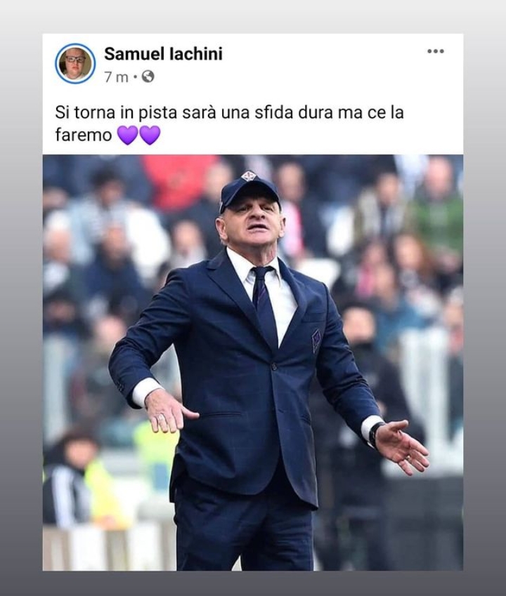 Il figlio di Iachini ufficializza il ritorno del padre a Firenze: "Sfida dura ma ce la faremo"