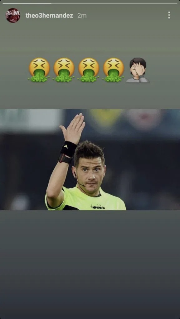 Il GS grazia Theo Hernandez, nessuna squalifica per lo sfogo social sull'arbitro Pasqua