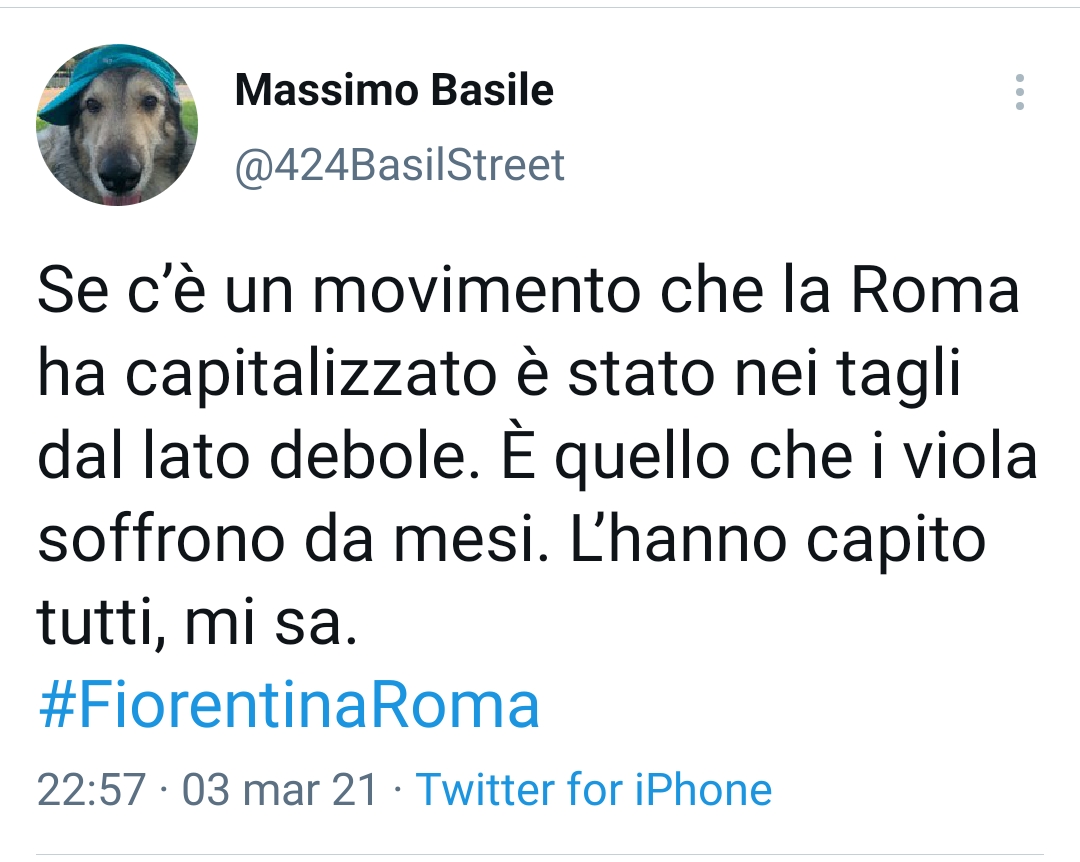 Basile: "La Roma ha capitalizzato nel lato debole della Fiorentina"
