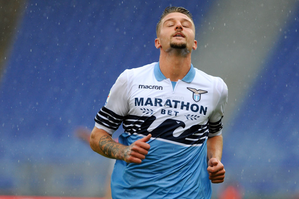 ROME, ITALY - NOVEMBER 04: Sergej Milinkovic Savic of SS Lazio reacts during the Serie A match between SS Lazio and SPAL at Stadio Olimpico on November 4, 2018 in Rome, Italy. (Photo by Marco Rosi/Getty Images)