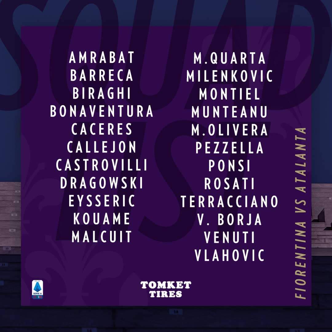 Convocati Fiorentina, torna a disposizione Malcuit, ancora out Kokorin. La lista completa