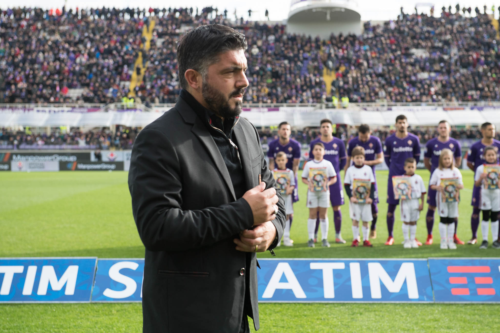 Firenze, stadio Artemio Franchi, 30.12.2017, Fiorentina-Milan, Foto Fiorenzo Sernacchioli. Copyright Labaroviola.com Gattuso