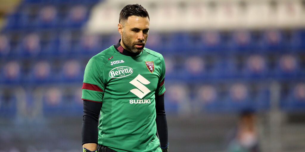 CAGLIARI, ITALY - FEBRUARY 19: Salvatore Sirigu of Torino looks on during the Serie A match between Cagliari Calcio and Torino FC at Sardegna Arena on February 19, 2021 in Cagliari, Italy. (Photo by Enrico Locci/Getty Images)