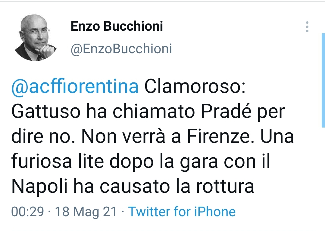 Bucchioni: "Gattuso ha chiamato Pradè per dire no alla Fiorentina. Causa lite nello spogliatoio domenica post partita"
