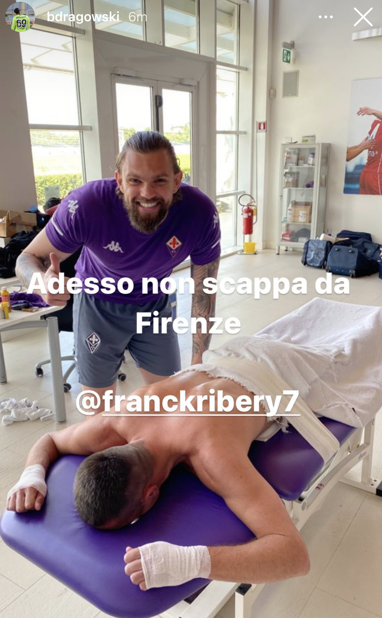 (FOTO): Dragowski inchioda Ribery al lettino: "Adesso non scappa da Firenze"