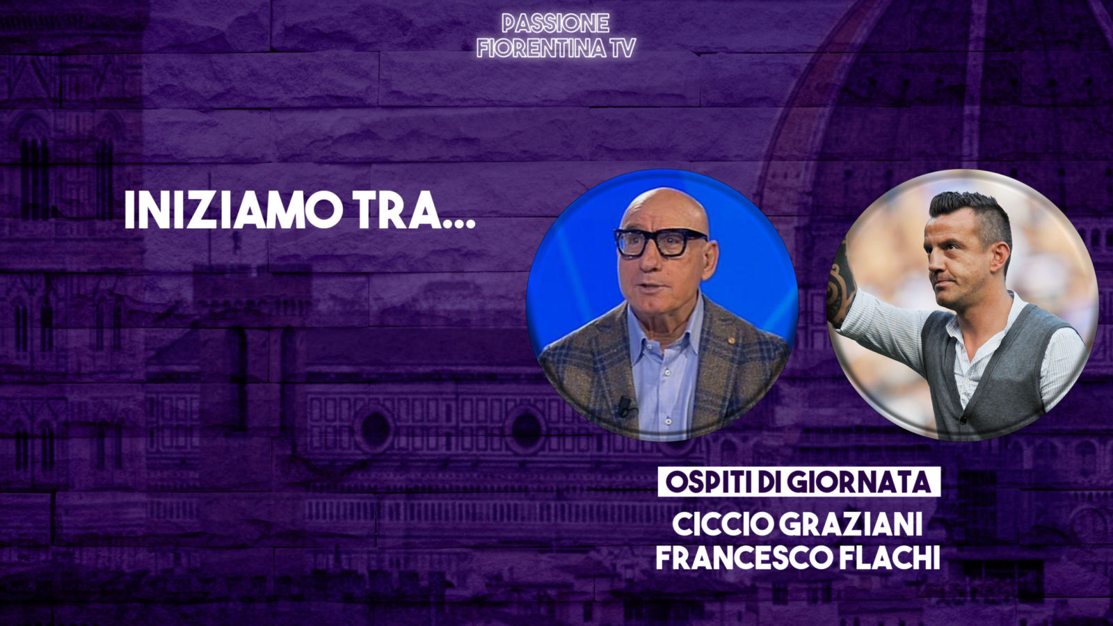 Stasera torna Passione Fiorentina tv. Ospiti Ciccio Graziani e Francesco Flachi. Con Rachele Risaliti