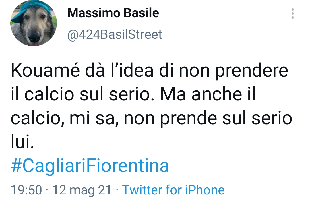 Basile: "Kouamè dà l'idea di non prendere il calcio sul serio"