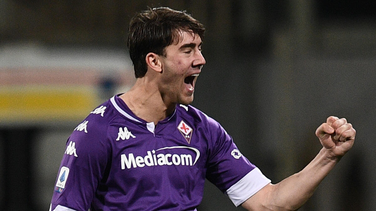 Tuttosport, Vlahovic, se parte Cristiano Ronaldo pronto l'assalto della Juventus - Firenze 19/02/2021 - campionato di calcio serie A / Fiorentina-Siena / foto Image Sport
nella foto: esultanza gol Dusan Vlahovic