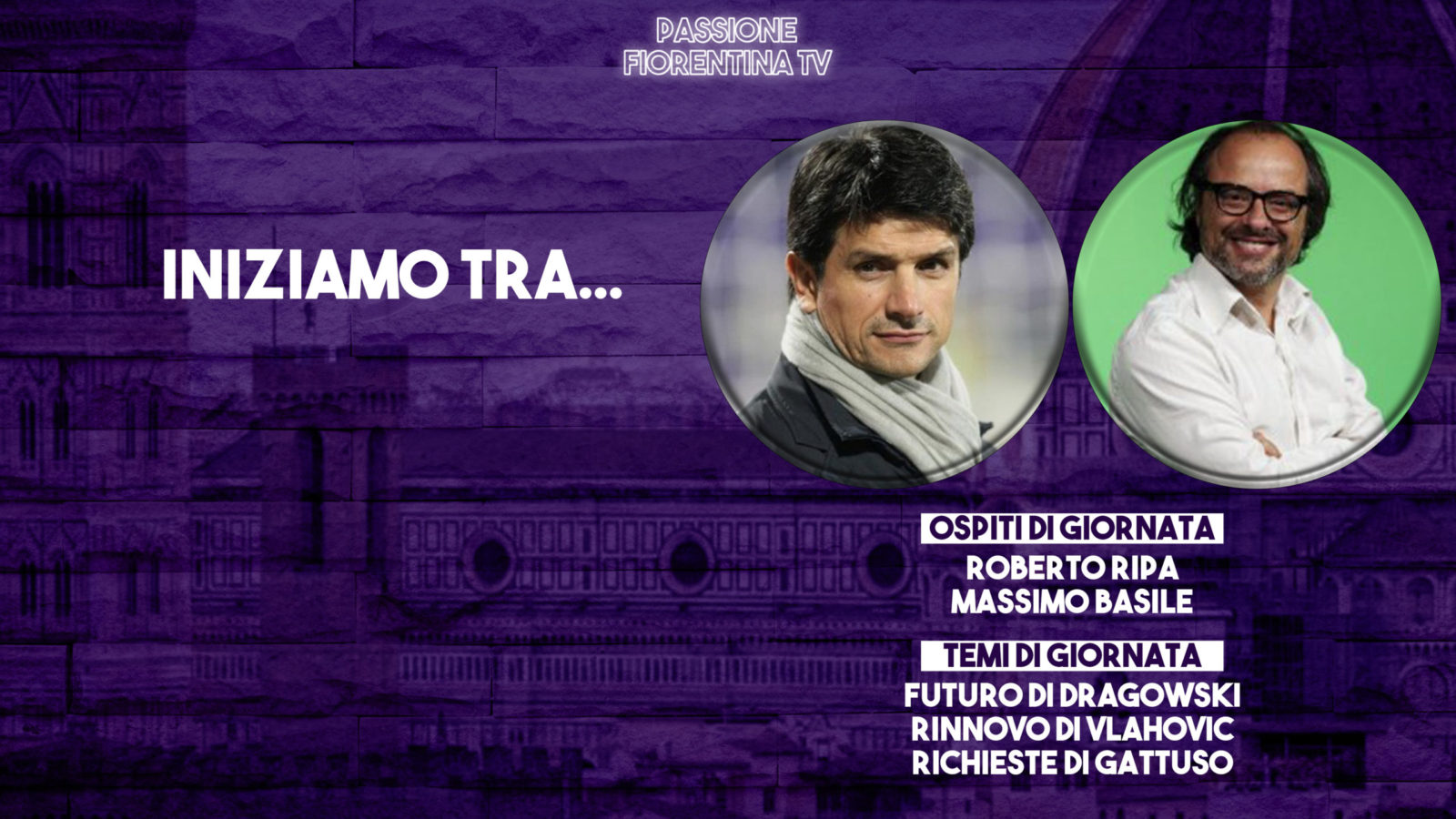 Stasera torna Passione Fiorentina TV. Con Roberto Ripa e Massimo Basile. I temi della diretta...
