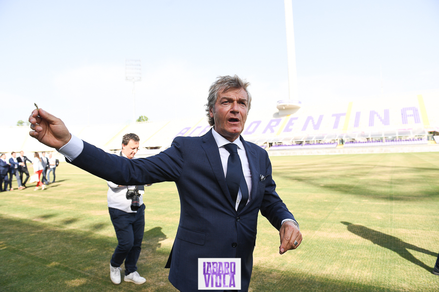 Firenze, stadio Franchi, 06/06/2019, presentazione Rocco B. Commisso, foto Fiorenzo Sernacchioli. Copyright Labaroviola.com, Antognoni