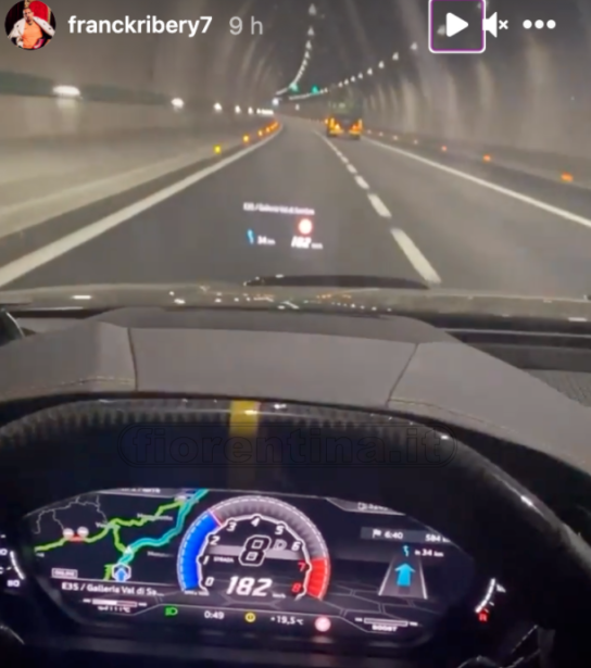 (FOTO) Ribery figuraccia social, posta su Instagram una foto dove viaggia a 182/h in autostrada