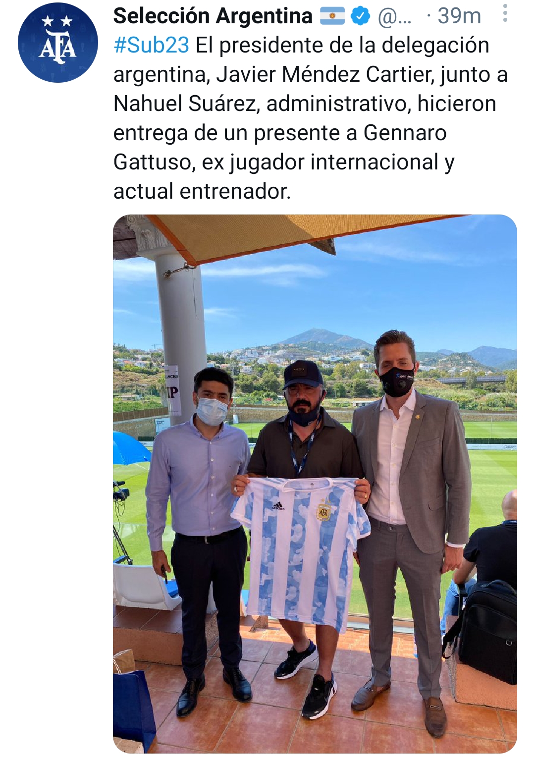 (Foto) Il tecnico Gattuso è a Marbella a vedere l'Argentina Under 23