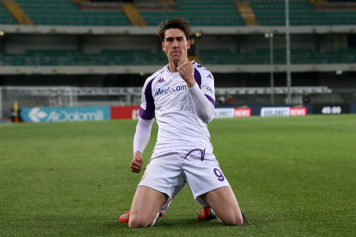 Maspero: "Vlahovic? Ero titubante, Prandelli la svolta. Italiano deve lavorare in serenità" - Foto Paola Garbuio/LaPresse 
20 aprile 2021 Verona, Italia 
sport calcio 
Hellas Verona vs Fiorentina  -Campionato di calcio Serie A TIM 2020/2021 - stadio Bentegodi . 
Nella foto: esultanza gol su rigore di  vlahovic duna 0-1

Photo Paola Garbuio/La