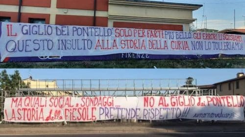 (FOTO): “No al giglio dei Pontello” così i tifosi della Fiorentina sulla scelta per la nuova maglia