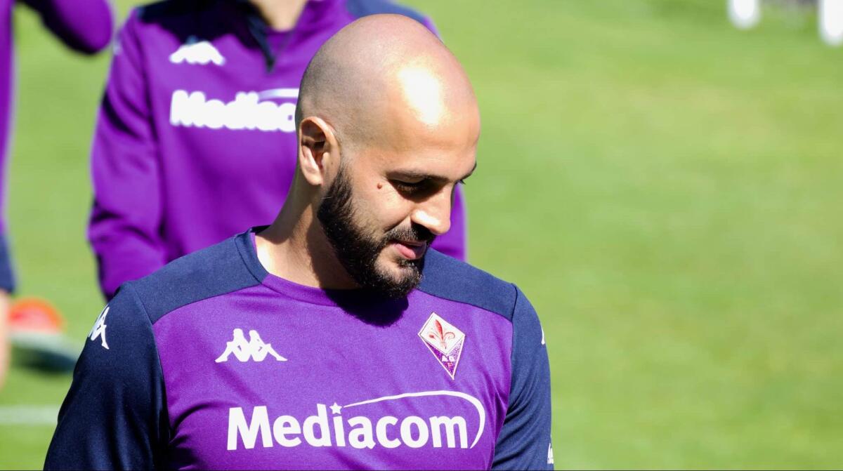Al 61' Genoa-Fiorentina 0-1, la sblocca Saponara con una gran botta, battuto Sirigu - Moena, stadio Benatti, 31.07.2021, allenamento mattutino, foto Lisa Grelloni. Copyright Labaroviola.com