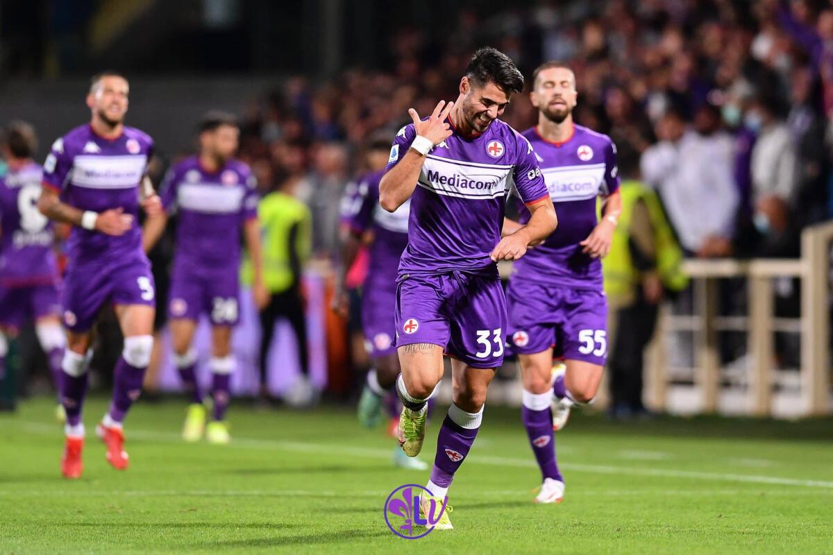 Sottil non basta alla Fiorentina, l'Inter ribalta la partita al Franchi: primo tempo devastante - Esultanza Riccardo Sottil