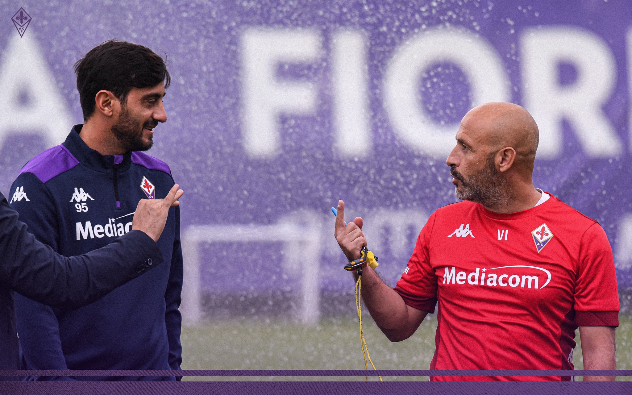 Italiano istruisce Torreira, Aquilani sorride con il tecnico viola. I migliori scatti dell'amichevole