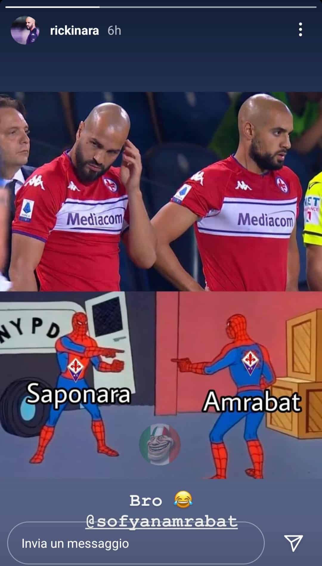 Saponara scherza, a Bergamo era identico ad Amrabat: "Sei tu? No, sei tu?". La meme