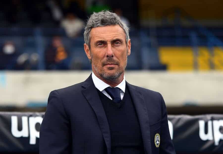 VERONA, ITALY - SEPTEMBER 27: Head coach Luca Gotti of Udinese Calcio looks on during the Serie A match between Hellas Verona FC and Udinese Calcio at Stadio Marcantonio Bentegodi on September 27, 2020 in Verona, Italy. (Photo by Alessandro Sabattini/Gett