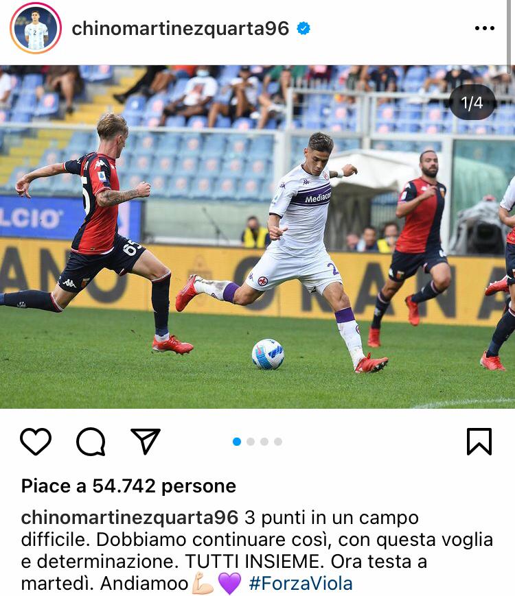 Quarta ritorna sulla partita di ieri: "3 punti su un campo difficile, avanti così. Ora testa all'Inter"