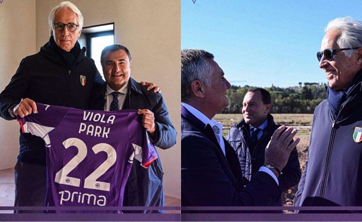 Le foto della visita al Viola Park di Giovanni Malagò del CONI. Presenti Joe Barone e Pradè - 