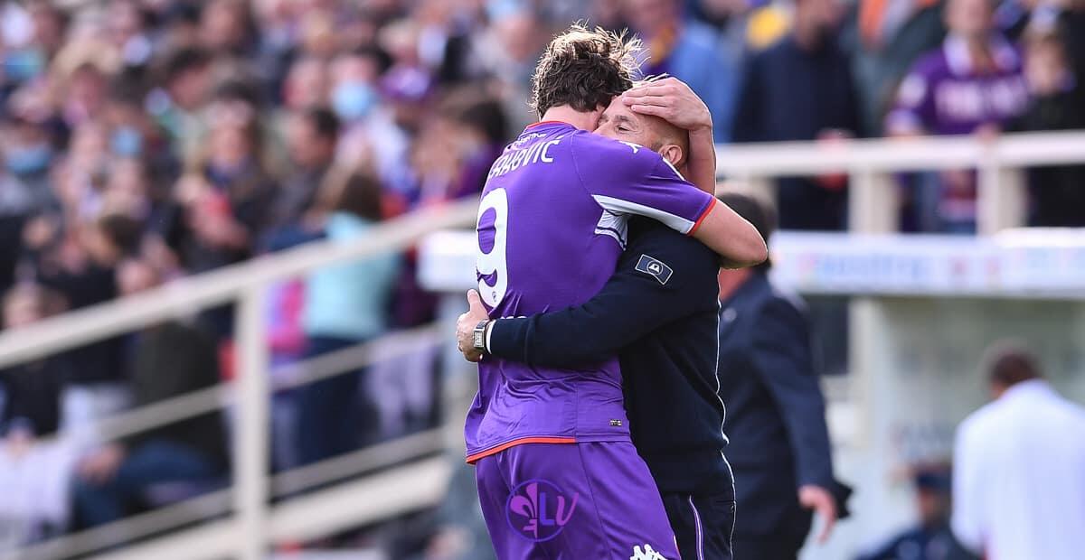 CorSport, Vlahovic, a Roma un altro pressure test: l'obiettivo è far "piangere" Sarri - Firenze, stadio A.Franchi, 24.10.2021, Fiorentina-Cagliari, foto Lisa Guglielmi. Copyright Labaroviola.com
