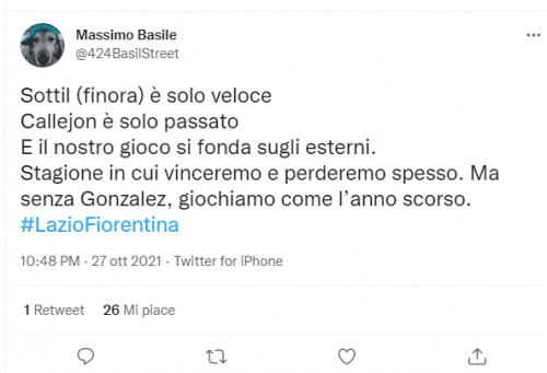 Basile: "Senza Gonzalez giochiamo come lo scorso anno. Non più di 4 viola giocherebbero nelle prime 7"