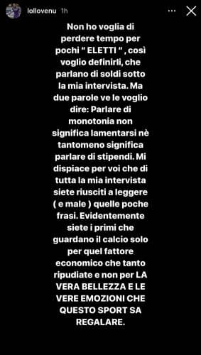 Stories inserita su Instagram da Venuti