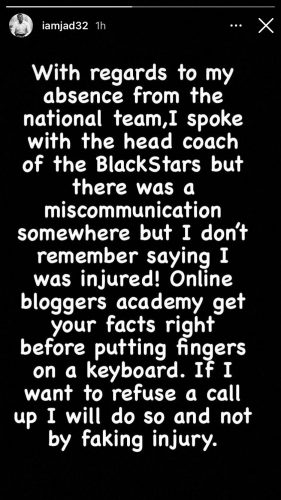 Duncan fa chiarezza: "Ho parlato con il ct del Ghana, non ho finto di essere infortunato."