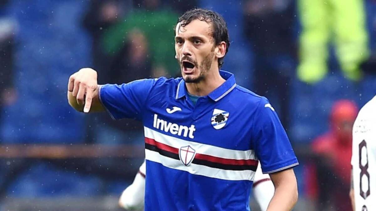 Al 15' la Sampdoria passa in vantaggio contro la Fiorentina. Gabbiadini sigla l'1-0 - 