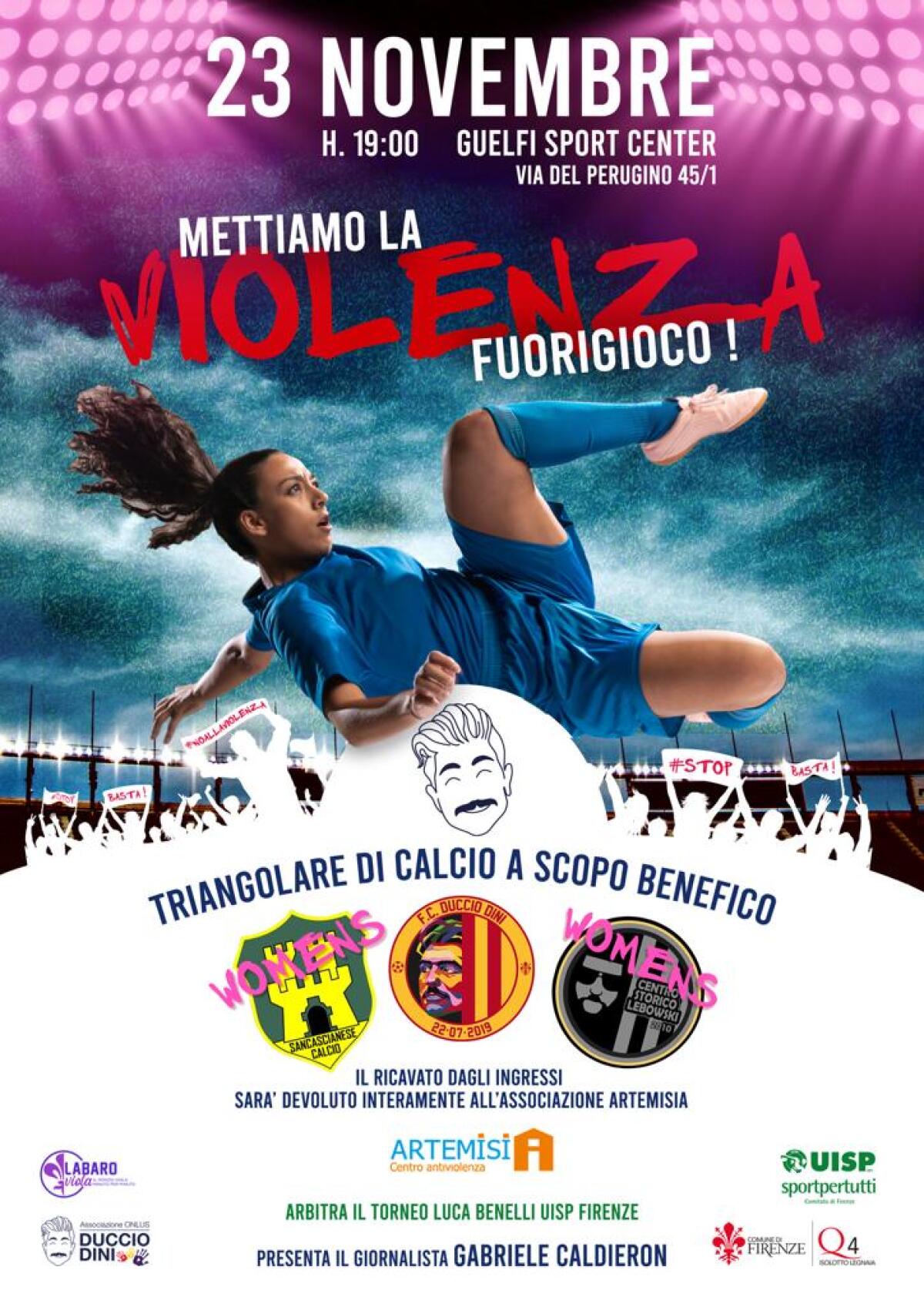 "Mettiamo la violenza fuorigioco!", il 23 novembre alle 19.00 evento benefico contro la violenza sulle donne - 