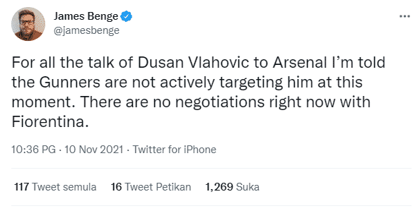 Dall'Inghilterra, all'Arsenal non interessa Vlahovic, nessun contatto tra Gunners e Fiorentina