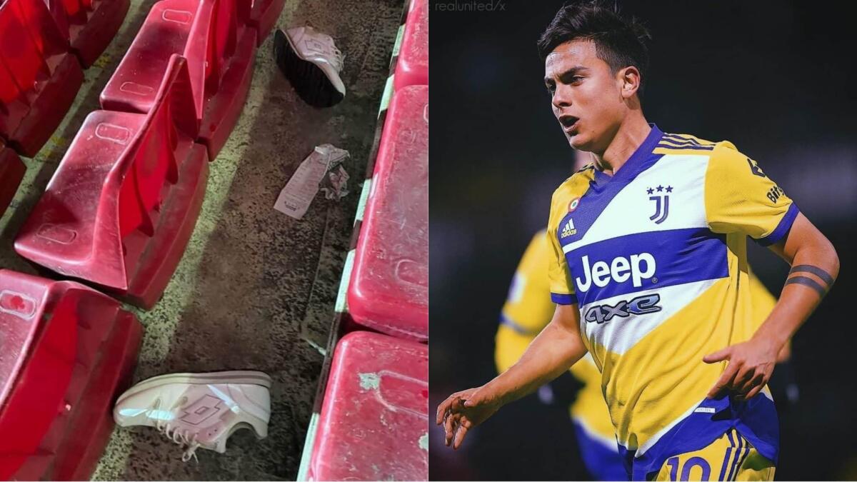Esulta al gol della Juventus, ma nel settore della Salernitana. Lo fanno uscire senza scarpe - 
