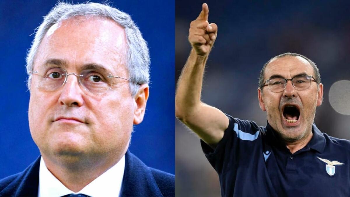 Caos Lazio, Sarri litiga con Acerbi, Lotito furioso fa annullare l'allenamento per un faccia a faccia - 