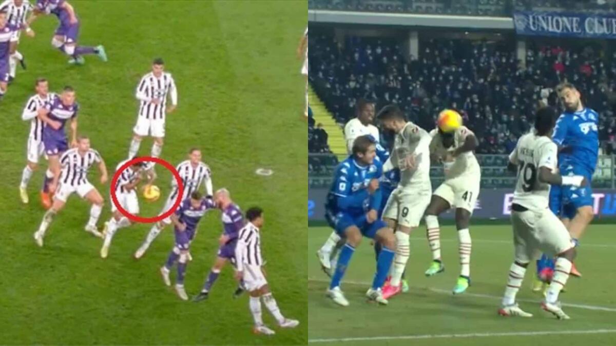Ricordate il rigore non dato alla Fiorentina contro la Juventus? Stesso episodio, rigore per l'Empoli - 