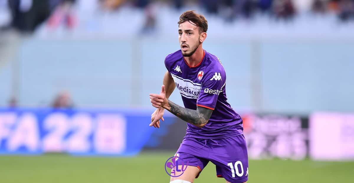 All'81' Verona-Fiorentina 1-1 al Bentegodi. Cross di Terzic e gol di Castrovilli - Firenze, stadio A.Franchi, 31.10.2021, Fiorentina-Spezia, foto Lisa Guglielmi. Copyright Labaroviola.com