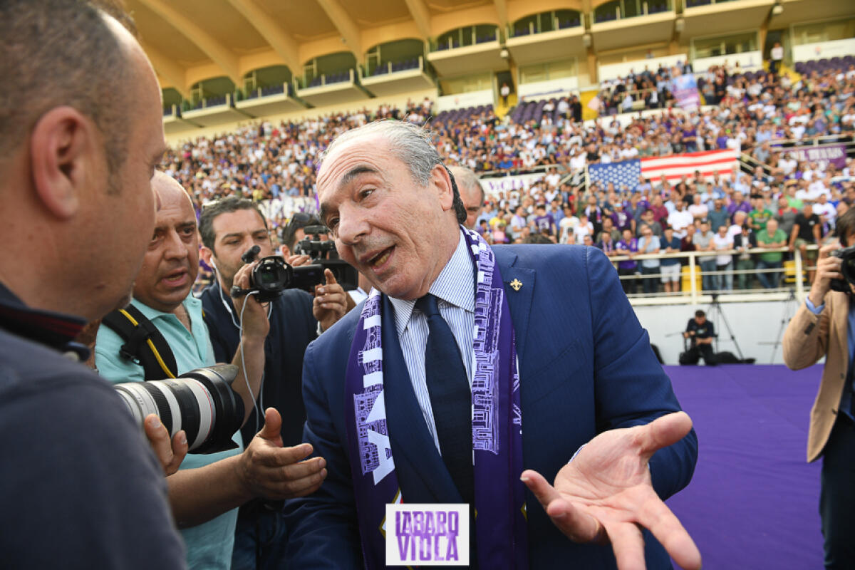 Dall'America: "Commisso chiamatelo Rocky per le botte che riceve sempre dalla stampa" - Firenze, stadio Franchi, 06/06/2019, presentazione Rocco B. Commisso, foto Fiorenzo Sernacchioli. Copyright Labaroviola.com