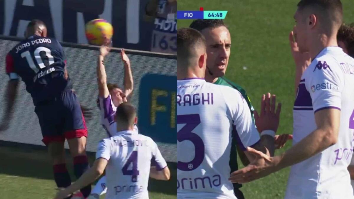 Aureliano sbaglia non vedendo la spinta di Joao Pedro, Maresca al VAR non può correggere - 