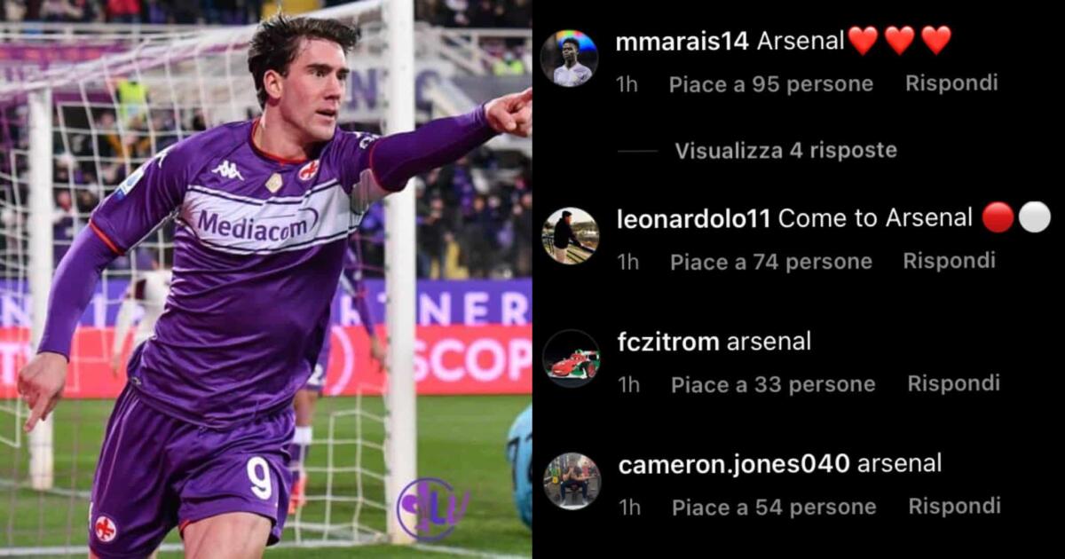I tifosi dei Gunners invadono di messaggi il profilo Instagram di Vlahovic: "Vieni all'Arsenal" - 